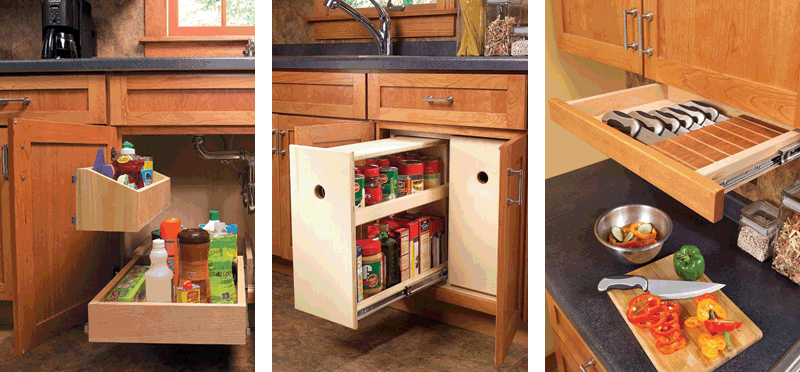 Kitchen Cabinet Built-in Drawer Storage Rack Partition Rack