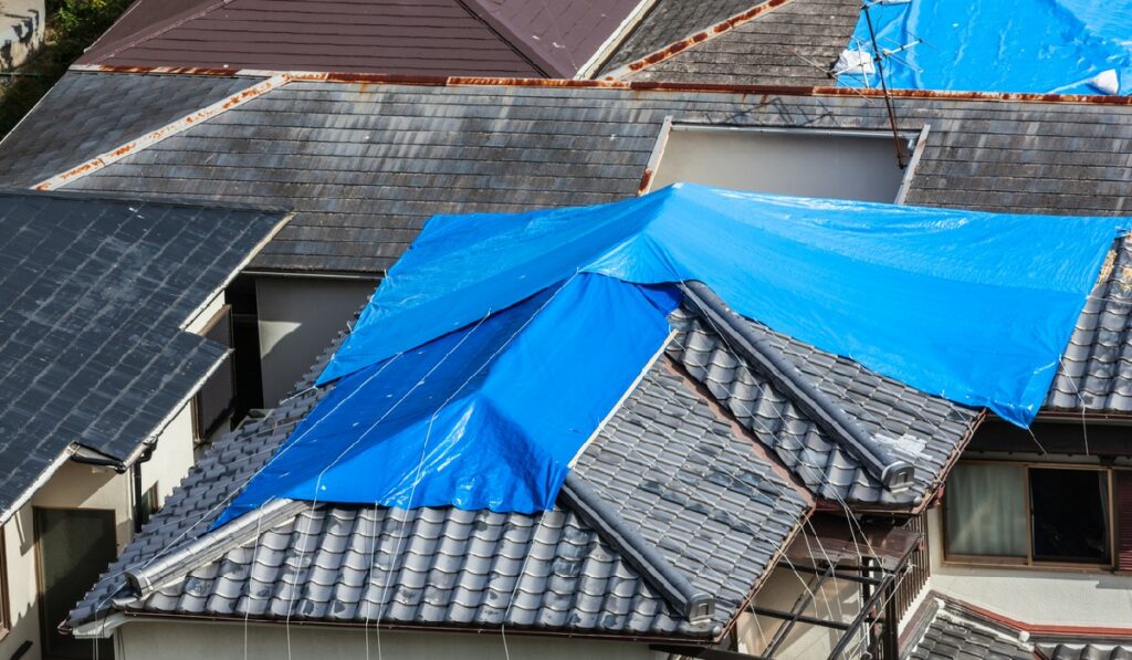 Preparing the roof for tarping