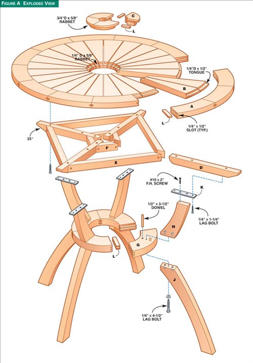 AW Extra 4/11/13 - Sunburst Patio Table | Popular Woodworking