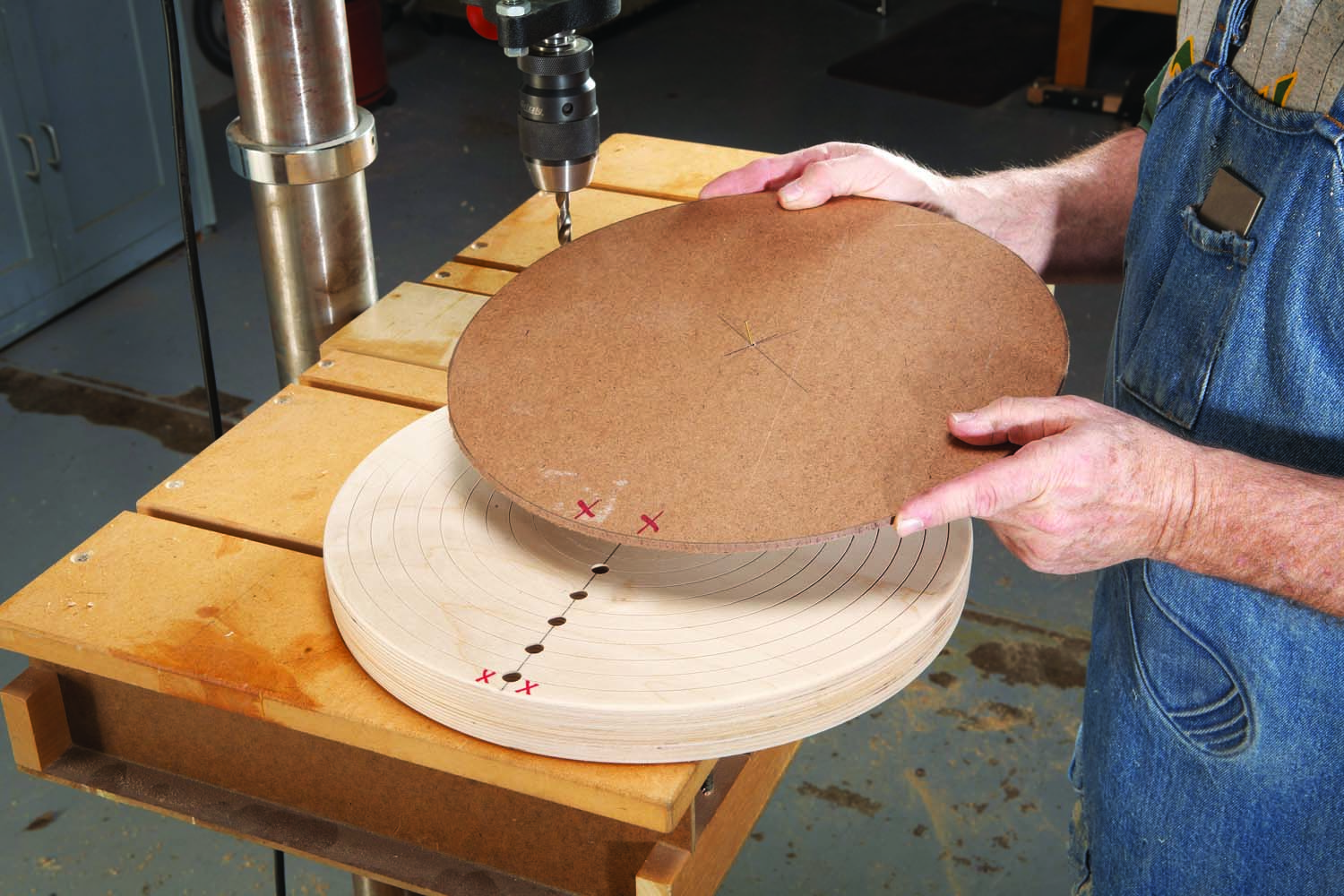 7 Wood Circle Disc With 4 Center Hole, BALTIC BIRCH Wooden Circles