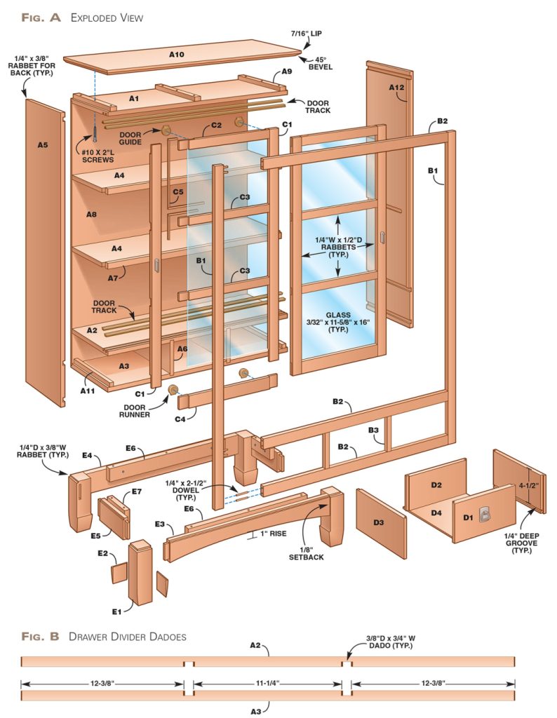 Sliding Door Bookcase | Popular Woodworking