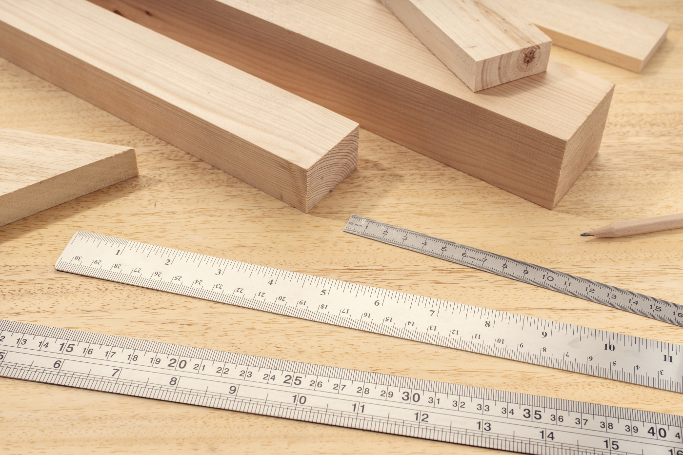 12 Wood Primary Ruler: 1 Scale - Set of 36 - Measurement